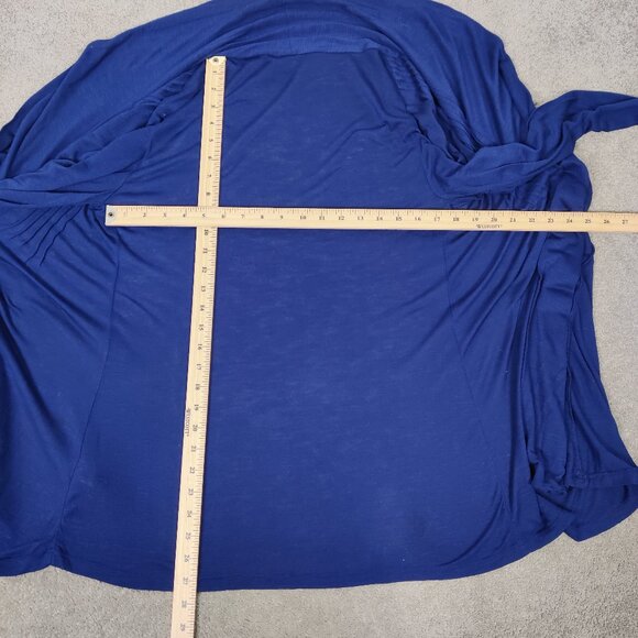 Costa Blanca Women's Open Front Cardigan Sz M Blue Rayon Lightweight Resortwear - Picture 6 of 8